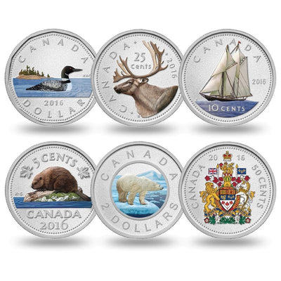 Fine Silver 6 Coin Set with Colour - Big Coin Series