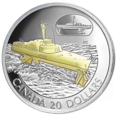 Sterling Silver Coin with Gold Plating - The HMCS Bras d'or (FHE-400) Reverse