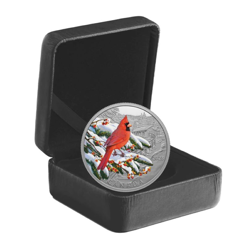 Fine Silver Coin with Colour - Colourful Birds: Northern Cardinal Packaging