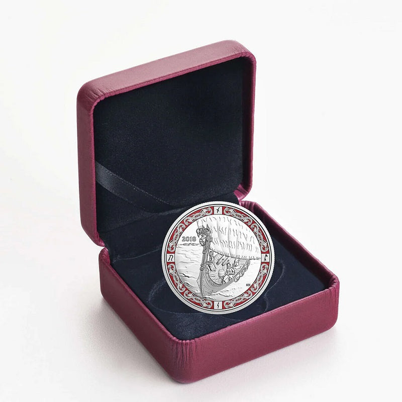 Fine Silver Coin with Colour - Norse Figureheads: Viking Voyage Packaging
