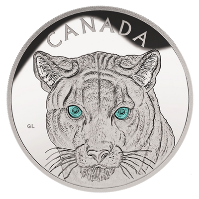Fine Silver Coin with Colour - In the Eyes of the Cougar Reverse