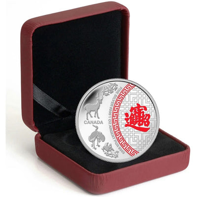 Fine Silver Coin with Colour - Five Blessings Packaging