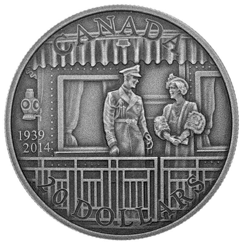 Fine Silver Coin with Colour - 75th Anniversary of the First Royal Visit Reverse