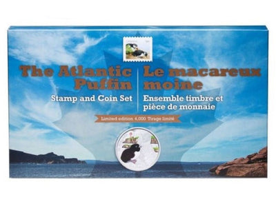 Fine Silver Coin with Colour and Stamp Set - Baby Animals: Atlantic Puffin Packaging