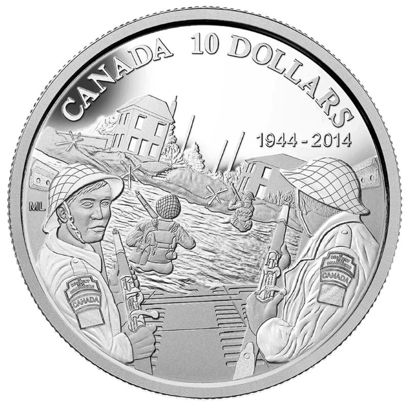 Fine Silver Coin - 70th Anniversary of D-Day Reverse