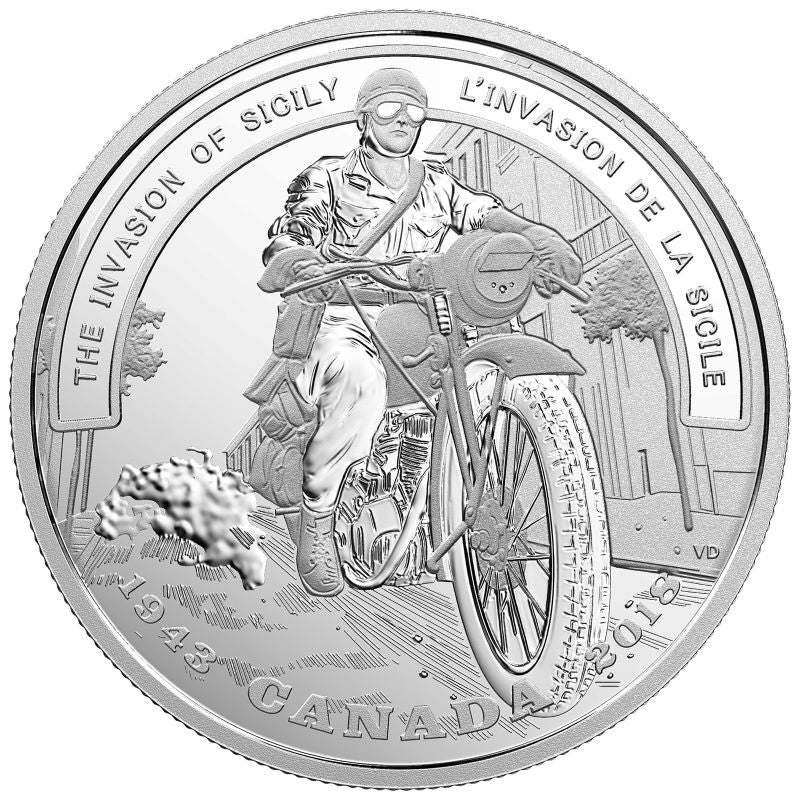 Fine Silver Coin - Second World War Battlefront Series: The Invasion of Sicily Reverse