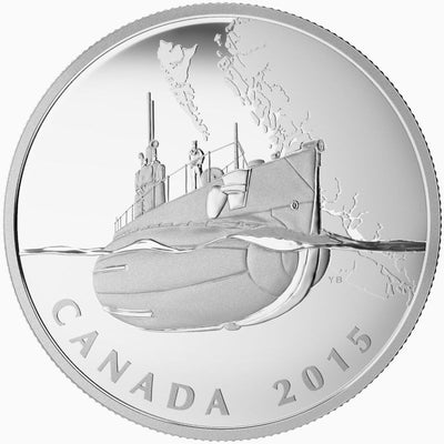 2015 $20 Fine Silver Coin - The Canadian Home Front: Canada's First Submarines During the First World War