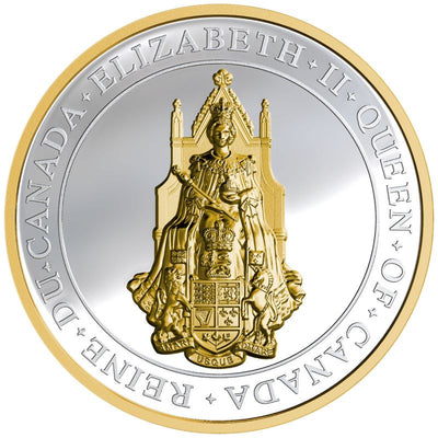 Fine Silver Ultra High Relief Coin with Gold Plating - The Great Seal of Canada Reverse