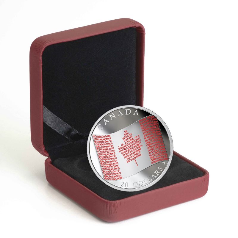 Fine Silver Coin with Colour - Canadian Flag Packaging