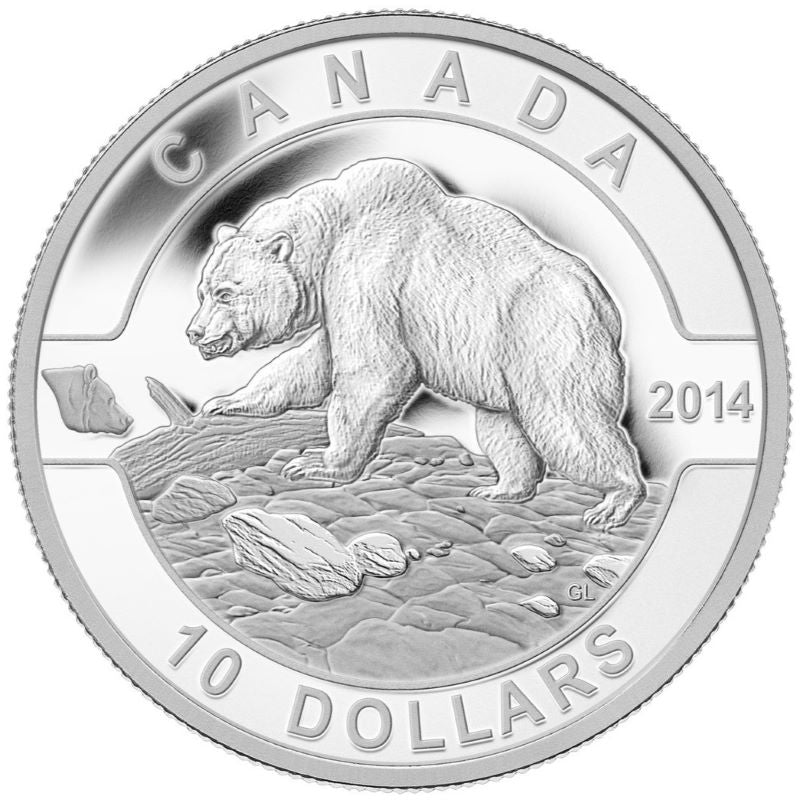 Fine Silver Coin - O Canada: Grizzly Bear Reverse