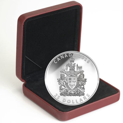 Fine Silver Piedfort Coin - The Coat of Arms of Canada Packaging