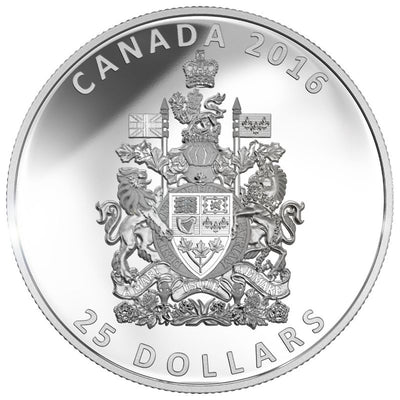 Fine Silver Piedfort Coin - The Coat of Arms of Canada Reverse