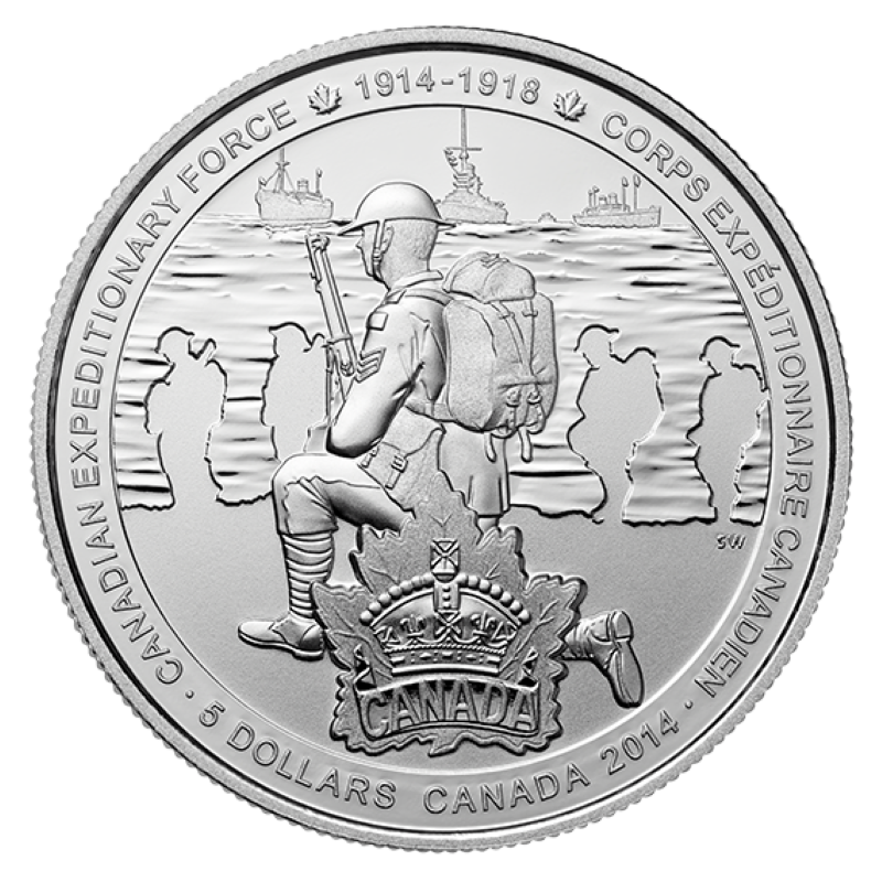 Fine Silver Coin - Canadian Expeditionary Force Reverse