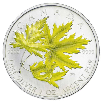 Fine Silver Coin with Colour - Silver Maple: Autumn Reverse