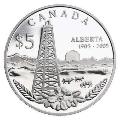 Fine Silver Coin - Alberta's Centennial Reverse