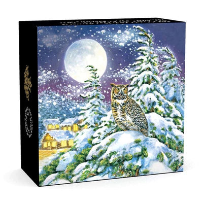 Fine Silver Glow In the Dark Coin with Colour - Animals In the Moonlight: Great Horned Owl Packaging