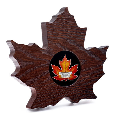 Fine Silver Maple Leaf Shaped Coin with Colour - Canada's Colourful Maple Leaf Packaging