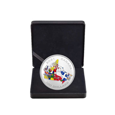 Fine Silver Coin with Colour - Canada's Provincial and Territorial Flags Packaging