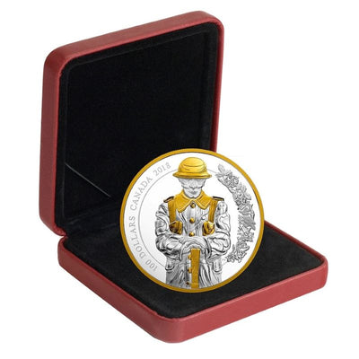 Fine Silver Ultra High Relief Coin with Gold Plating - Keepers of Parliament: The Soldier Packaging
