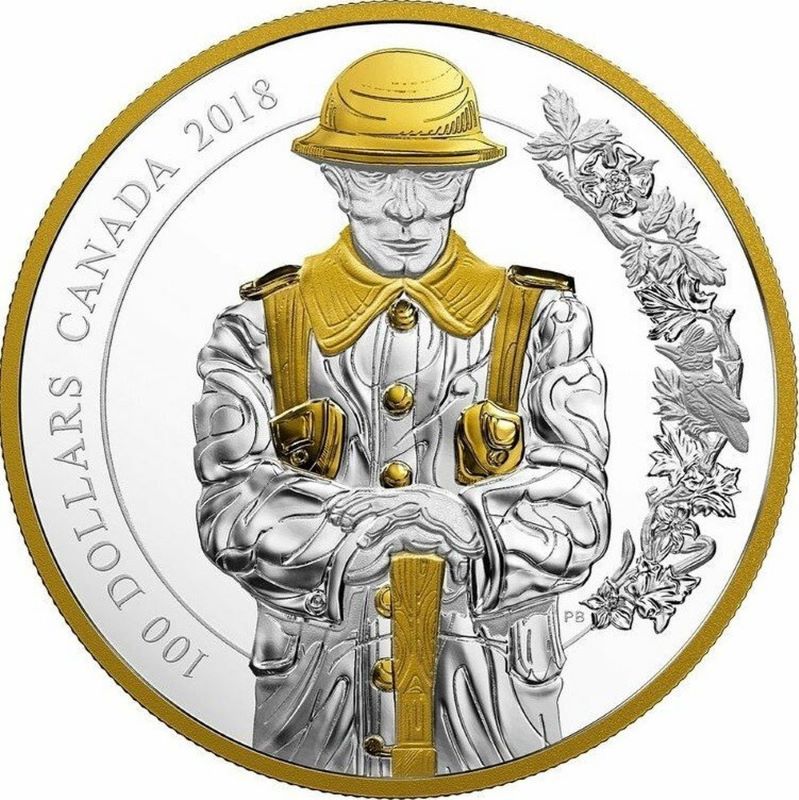 Fine Silver Ultra High Relief Coin with Gold Plating - Keepers of Parliament: The Soldier Reverse