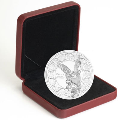 Fine Silver Ultra High Relief Coin - The Angel of Victory: 100th Anniversary of the First World War Armistice Packaging