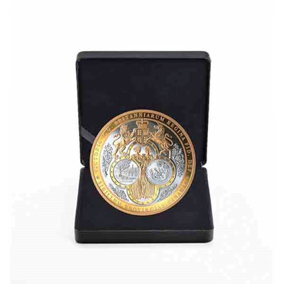 Fine Silver Ultra High Relief Coin with Gold Plating - Great Seal of the Province of Canada Packaging