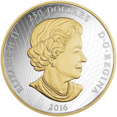 Fine Silver Coin with Gold Plating - The Arms of Canada Obverse