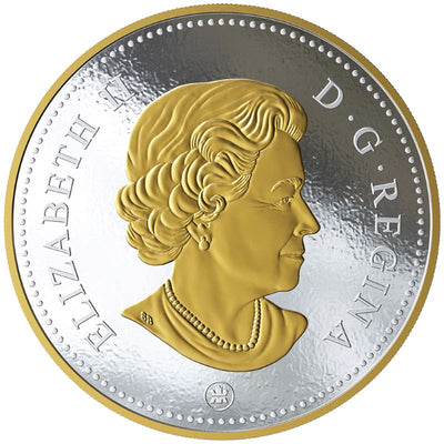 Fine Silver Coin with Gold Plating - The Voyageur Obverse