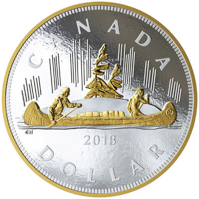 Fine Silver Coin with Gold Plating - The Voyageur Reverse