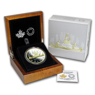 Fine Silver Coin with Gold Plating - Renewed Silver Dollar: The Voyageur Packaging