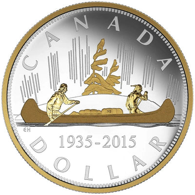 Fine Silver Coin with Gold Plating - Renewed Silver Dollar: The Voyageur Reverse
