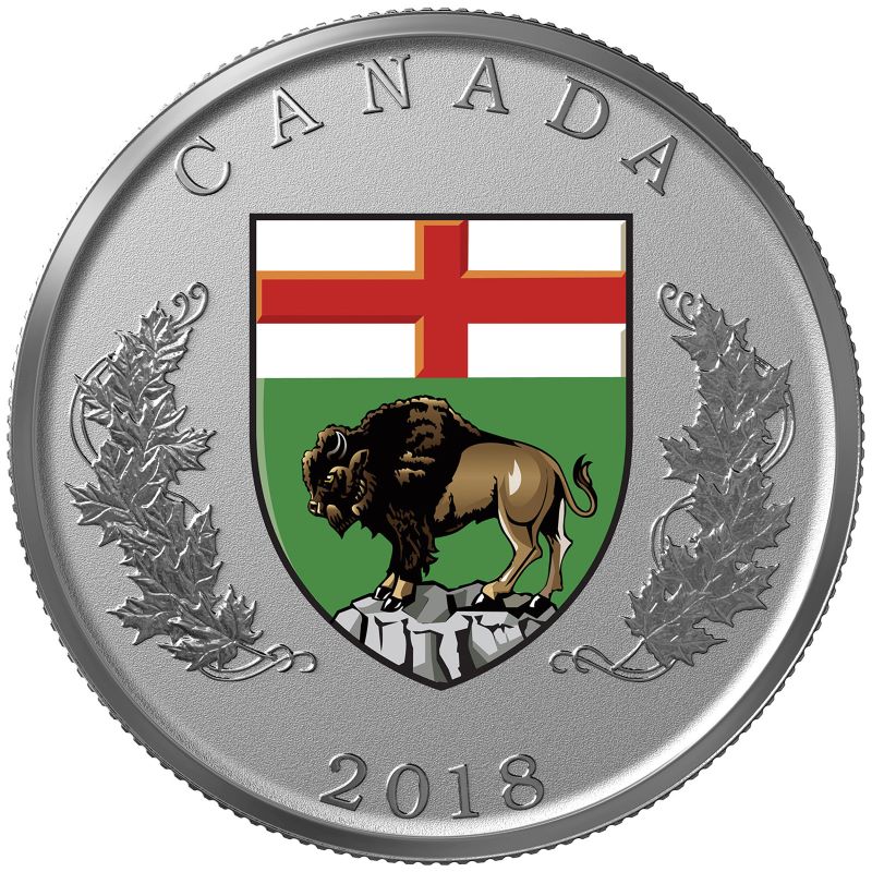 Fine Silver 14 Coin Set with Colour - Heraldic Emblems of Canada: Manitoba
