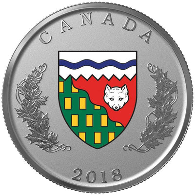 Fine Silver 14 Coin Set with Colour - Heraldic Emblems of Canada Northwest Territories Reverse