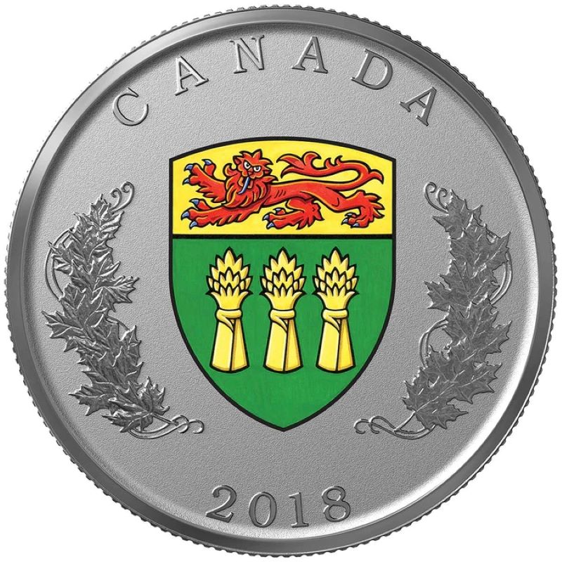 Fine Silver 14 Coin Set with Colour - Heraldic Emblems of Canada: Saskatchewan Reverse