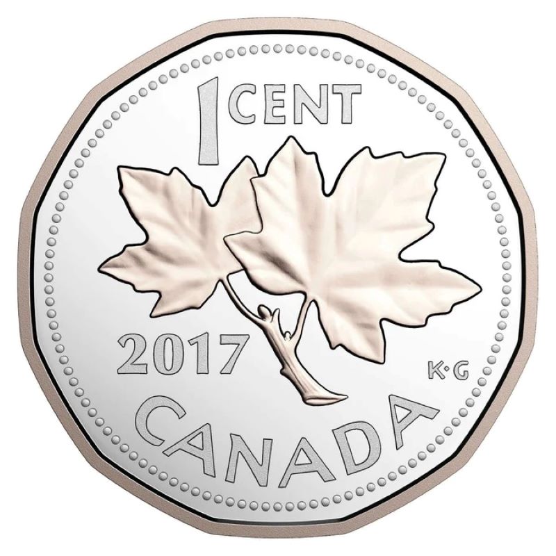 Fine Silver 5 Coin Set with Gold Plating - Legacy of the Penny: Maple Twig Reverse