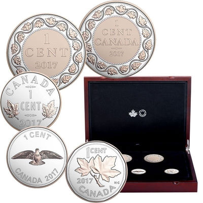 Fine Silver 5 Coin Set with Gold Plating - Legacy of the Penny