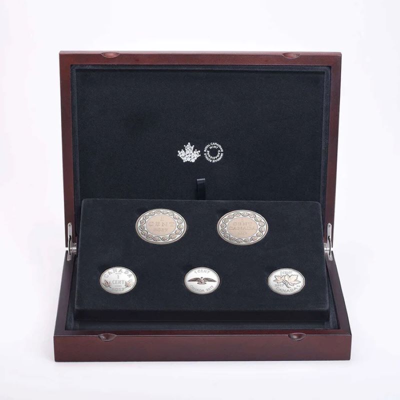 Fine Silver 5 Coin Set with Gold Plating - Legacy of the Penny Packaging
