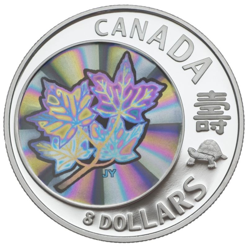 Fine Silver Hologram Coin - Maple of Long Life Reverse