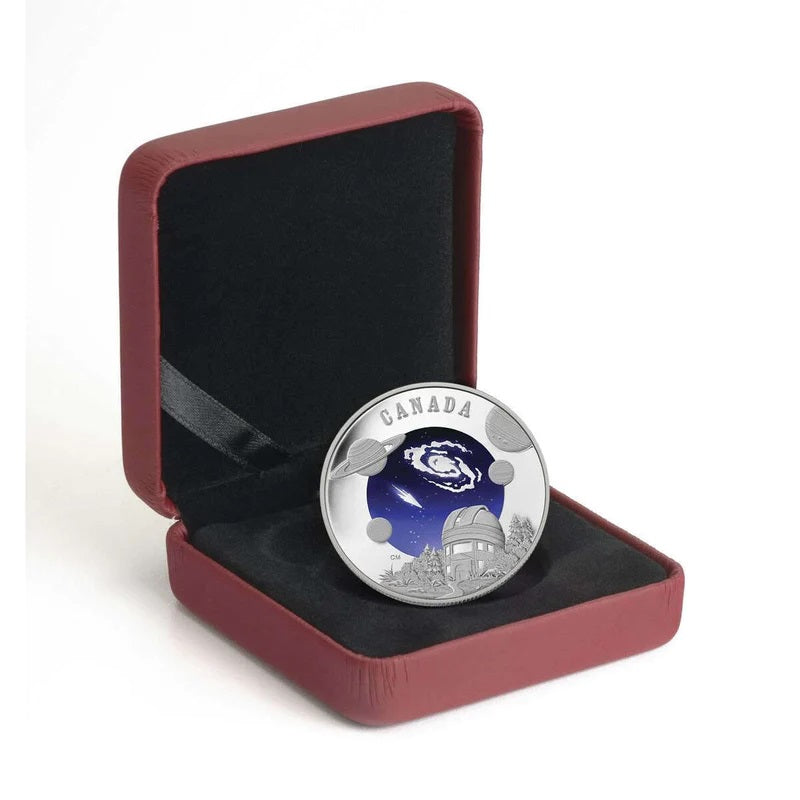 Sterling Silver Coin with Colour - International Year of Astronomy Packaging