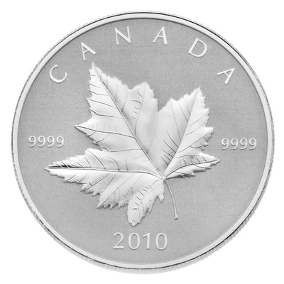 Fine Silver Piedfort Coin - Maple Leaf Reverse
