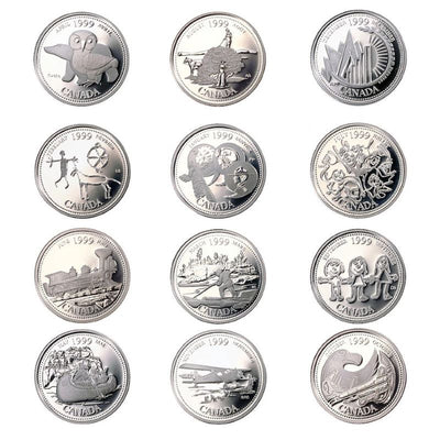 Sterling Silver 12 Coin Set - Millennium Coins Reverse