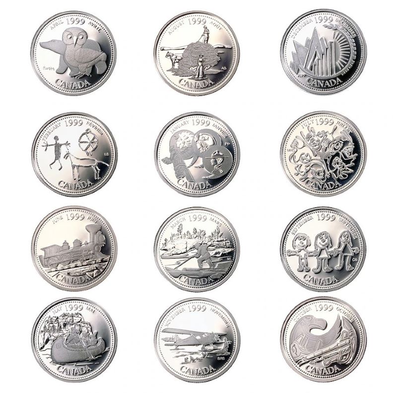 Sterling Silver 12 Coin Set - Millennium Coins Reverse