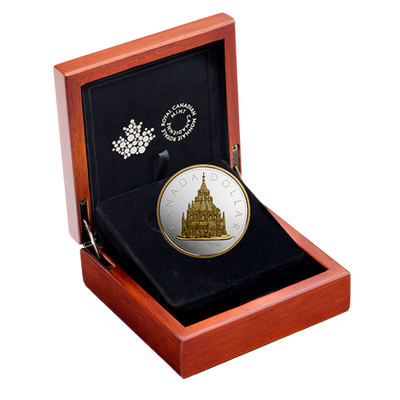 Fine Silver Coin with Gold Plating - Renewed Silver Dollar: Library of Parliament Packaging