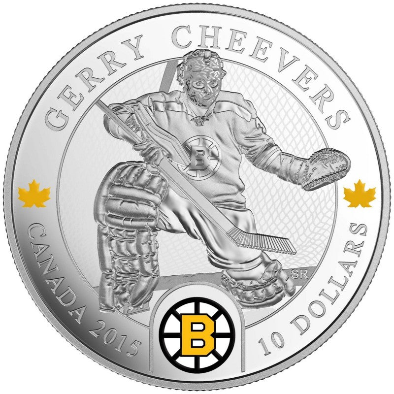 Fine Silver 6 Coin Set with Colour - Goalies: Gerry Cheevers Reverse