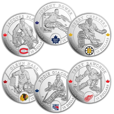 Fine Silver 6 Coin Set with Colour - Goalies Reverse