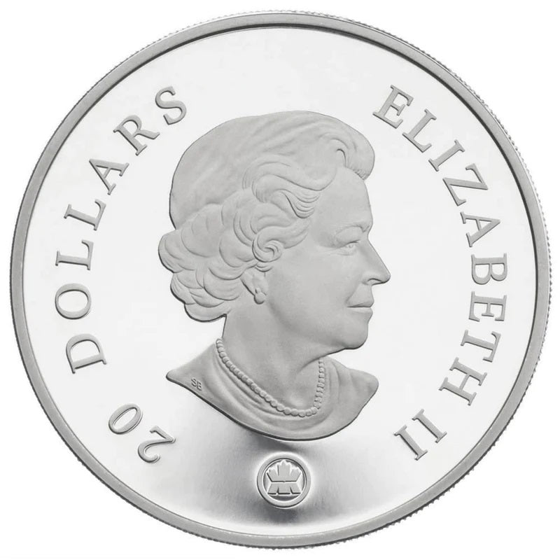 Fine Silver Coin with Swarovski Crystal - Crystal Snowflake: Sapphire Obverse