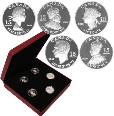 Sterling Silver Ultra High Relief 5 Coin Set - Vignettes of Royalty