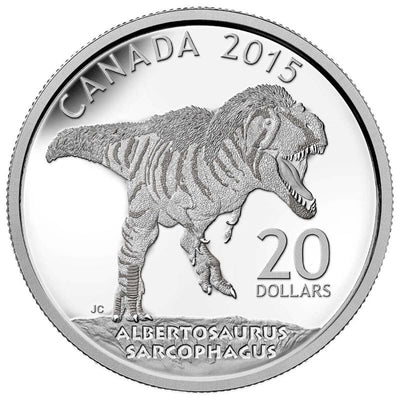 Fine Silver Coin - Canadian Dinosaurs: Albertosaurus Reverse