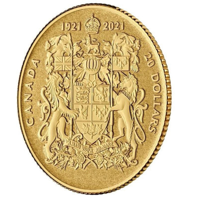 Pure Gold Coin - 100th Anniversary of Canada's Coat of Arms Reverse