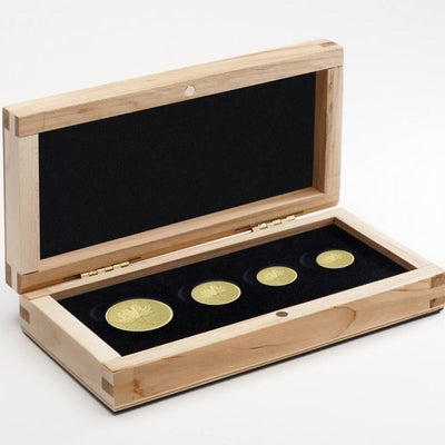 Pure Gold 4 Coin Set - Gold Maple Leaf 25th Anniversary Fractional Set Packaging